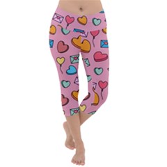 Candy Pattern Lightweight Velour Capri Yoga Leggings by Sobalvarro