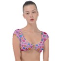 Candy Pattern Cap Sleeve Ring Bikini Top View1