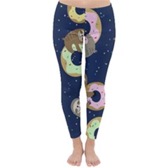 Cute Sloth With Sweet Doughnuts Classic Winter Leggings