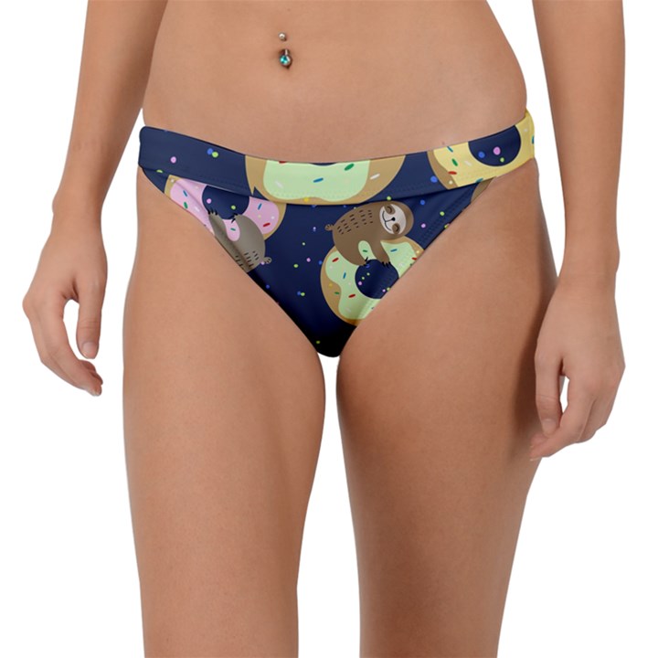 Cute Sloth With Sweet Doughnuts Band Bikini Bottom