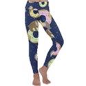 Cute Sloth With Sweet Doughnuts Kids  Lightweight Velour Classic Yoga Leggings View1