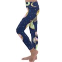 Cute Sloth With Sweet Doughnuts Kids  Lightweight Velour Classic Yoga Leggings View2