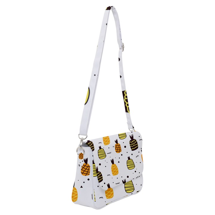 Pineapples Shoulder Bag with Back Zipper