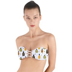 Pineapples Twist Bandeau Bikini Top by Sobalvarro