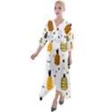 Pineapples Quarter Sleeve Wrap Front Maxi Dress View1