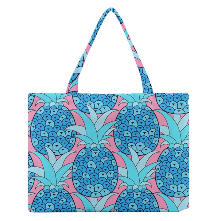 Pineapples Zipper Medium Tote Bag