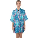 Pineapples Half Sleeve Satin Kimono  View1