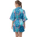 Pineapples Half Sleeve Satin Kimono  View2