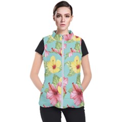 Hibiscus Women s Puffer Vest by Sobalvarro