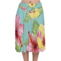 Hibiscus Velvet Flared Midi Skirt View1