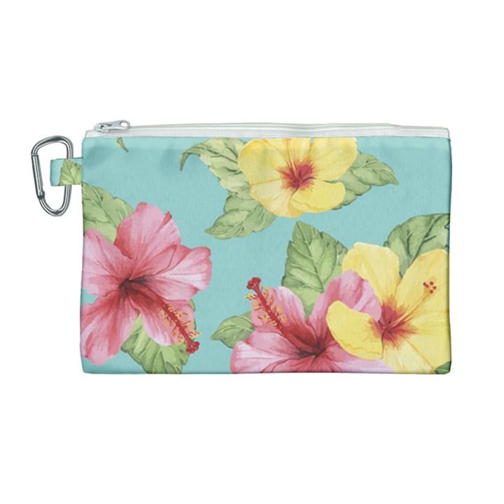 Hibiscus Canvas Cosmetic Bag (Large)