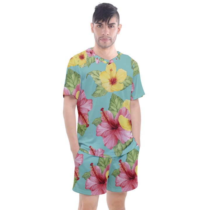 Hibiscus Men s Mesh Tee and Shorts Set