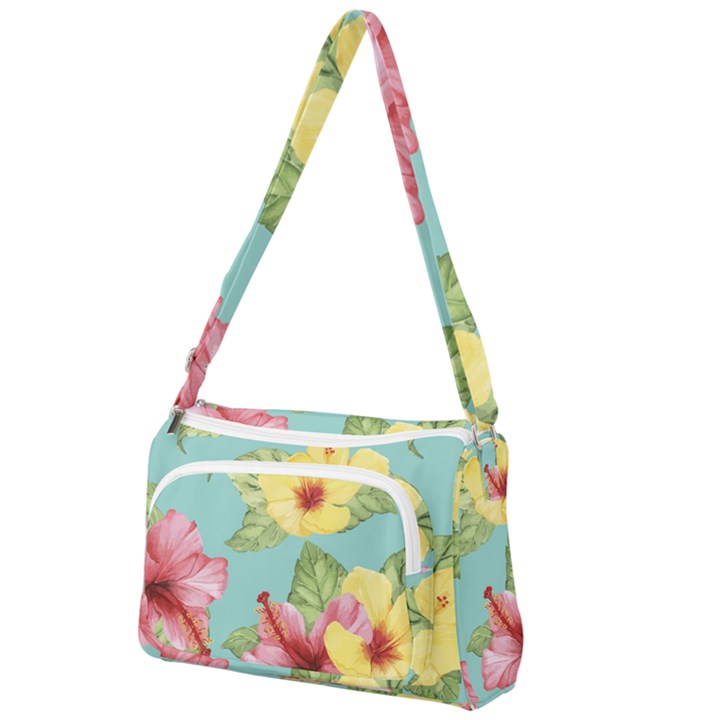 Hibiscus Front Pocket Crossbody Bag