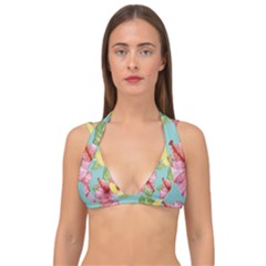 Hibiscus Double Strap Halter Bikini Top by Sobalvarro