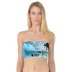 Piano With Feathers, Clef And Key Notes Bandeau Top by FantasyWorld7