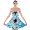 Piano With Feathers, Clef And Key Notes Strapless Bra Top Dress View1