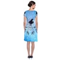 Piano With Feathers, Clef And Key Notes Short Sleeve Front Wrap Dress View2