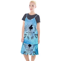 Piano With Feathers, Clef And Key Notes Camis Fishtail Dress by FantasyWorld7