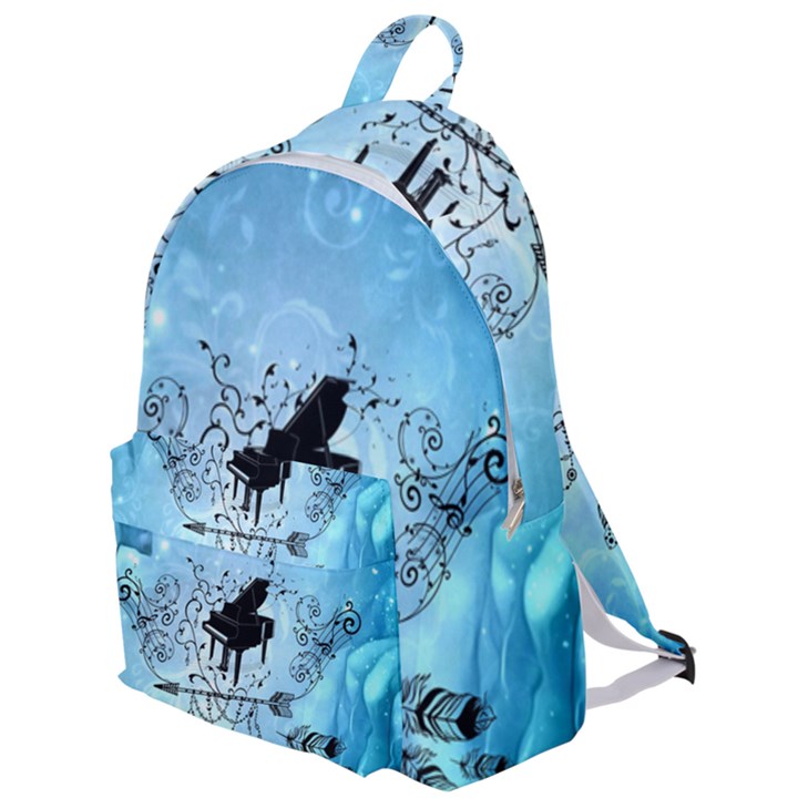 Piano With Feathers, Clef And Key Notes The Plain Backpack