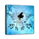 Piano With Feathers, Clef And Key Notes Mini Canvas 6  x 6  (Stretched) View1