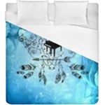 Piano With Feathers, Clef And Key Notes Duvet Cover (King Size)