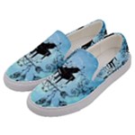 Piano With Feathers, Clef And Key Notes Men s Canvas Slip Ons