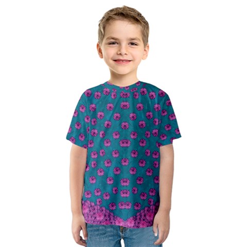 Field Of Flowers Decorative Kids  Sport Mesh Tee by pepitasart