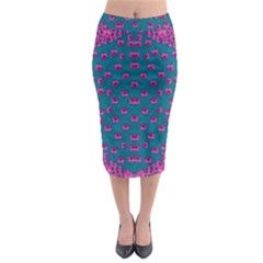 Field Of Flowers Decorative Midi Pencil Skirt by pepitasart