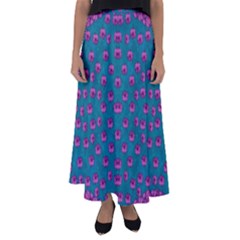 Field Of Flowers Decorative Flared Maxi Skirt by pepitasart