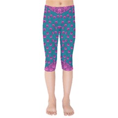 Field Of Flowers Decorative Kids  Capri Leggings  by pepitasart