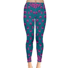 Field Of Flowers Decorative Inside Out Leggings by pepitasart