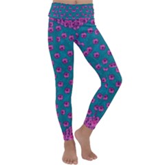 Field Of Flowers Decorative Kids  Lightweight Velour Classic Yoga Leggings by pepitasart