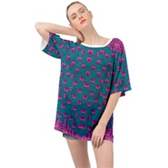 Field Of Flowers Decorative Oversized Chiffon Top