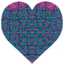 Field Of Flowers Decorative Wooden Puzzle Heart View1