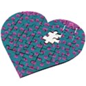 Field Of Flowers Decorative Wooden Puzzle Heart View2