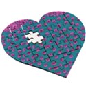 Field Of Flowers Decorative Wooden Puzzle Heart View3