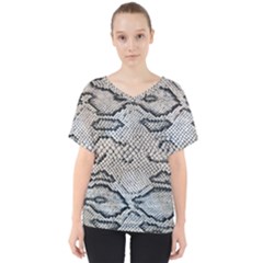 Snake Leather V-neck Dolman Drape Top by skindeep