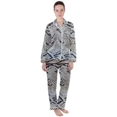 Snake Leather Satin Long Sleeve Pyjamas Set by skindeep