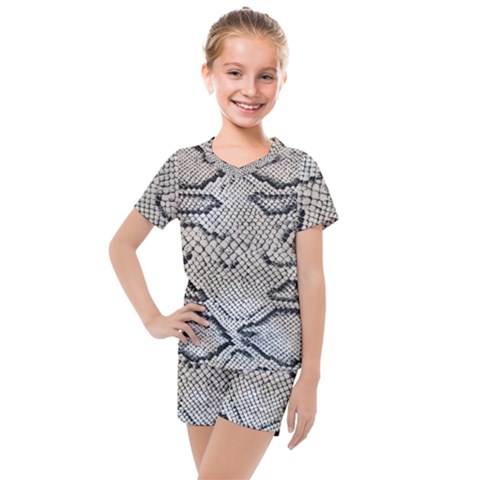 Snake Leather Kids  Mesh Tee And Shorts Set by skindeep