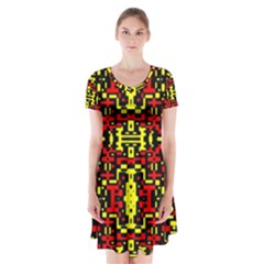 Rby 69 Short Sleeve V-neck Flare Dress by ArtworkByPatrick