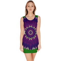 Mandala In Leaves,on Beautiful Leaves In Bohemian Style Bodycon Dress by pepitasart