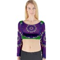 Mandala In Leaves,on Beautiful Leaves In Bohemian Style Long Sleeve Crop Top View1