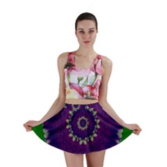 Mandala In Leaves,on Beautiful Leaves In Bohemian Style Mini Skirt by pepitasart