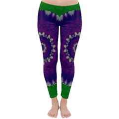 Mandala In Leaves,on Beautiful Leaves In Bohemian Style Classic Winter Leggings by pepitasart