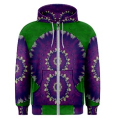 Mandala In Leaves,on Beautiful Leaves In Bohemian Style Men s Zipper Hoodie by pepitasart