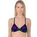 Mandala In Leaves,on Beautiful Leaves In Bohemian Style Reversible Tri Bikini Top View3