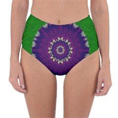 Mandala In Leaves,on Beautiful Leaves In Bohemian Style Reversible High-waist Bikini Bottoms by pepitasart