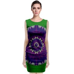 Mandala In Leaves,on Beautiful Leaves In Bohemian Style Classic Sleeveless Midi Dress by pepitasart