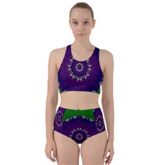 Mandala In Leaves,on Beautiful Leaves In Bohemian Style Racer Back Bikini Set by pepitasart