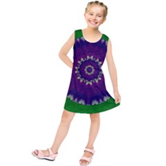 Mandala In Leaves,on Beautiful Leaves In Bohemian Style Kids  Tunic Dress by pepitasart